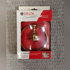 New In Box! Delta Coordinates Traditional Collection Gold Tone Towel Ring